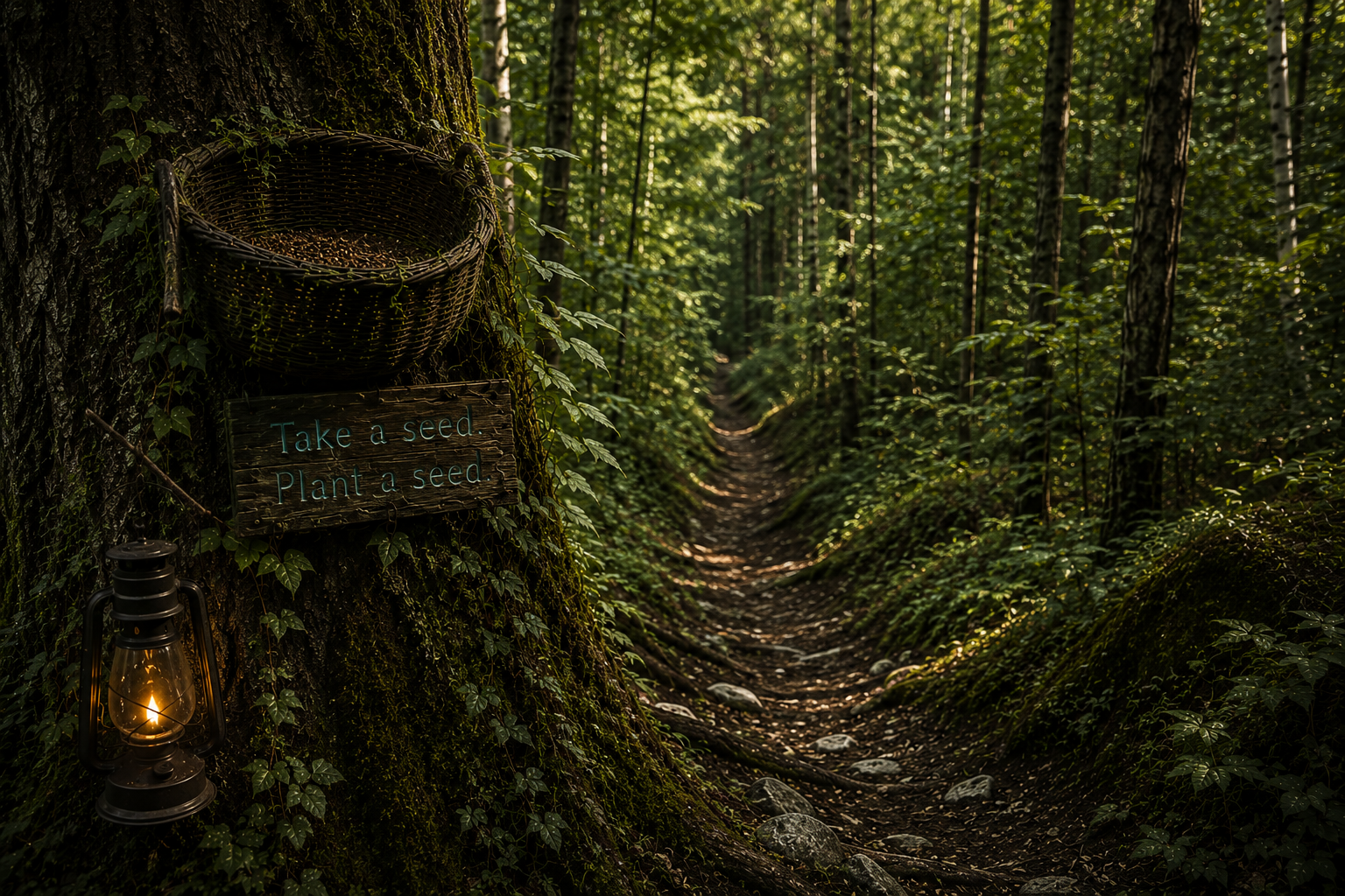 Forest trail descending into Echo Valley